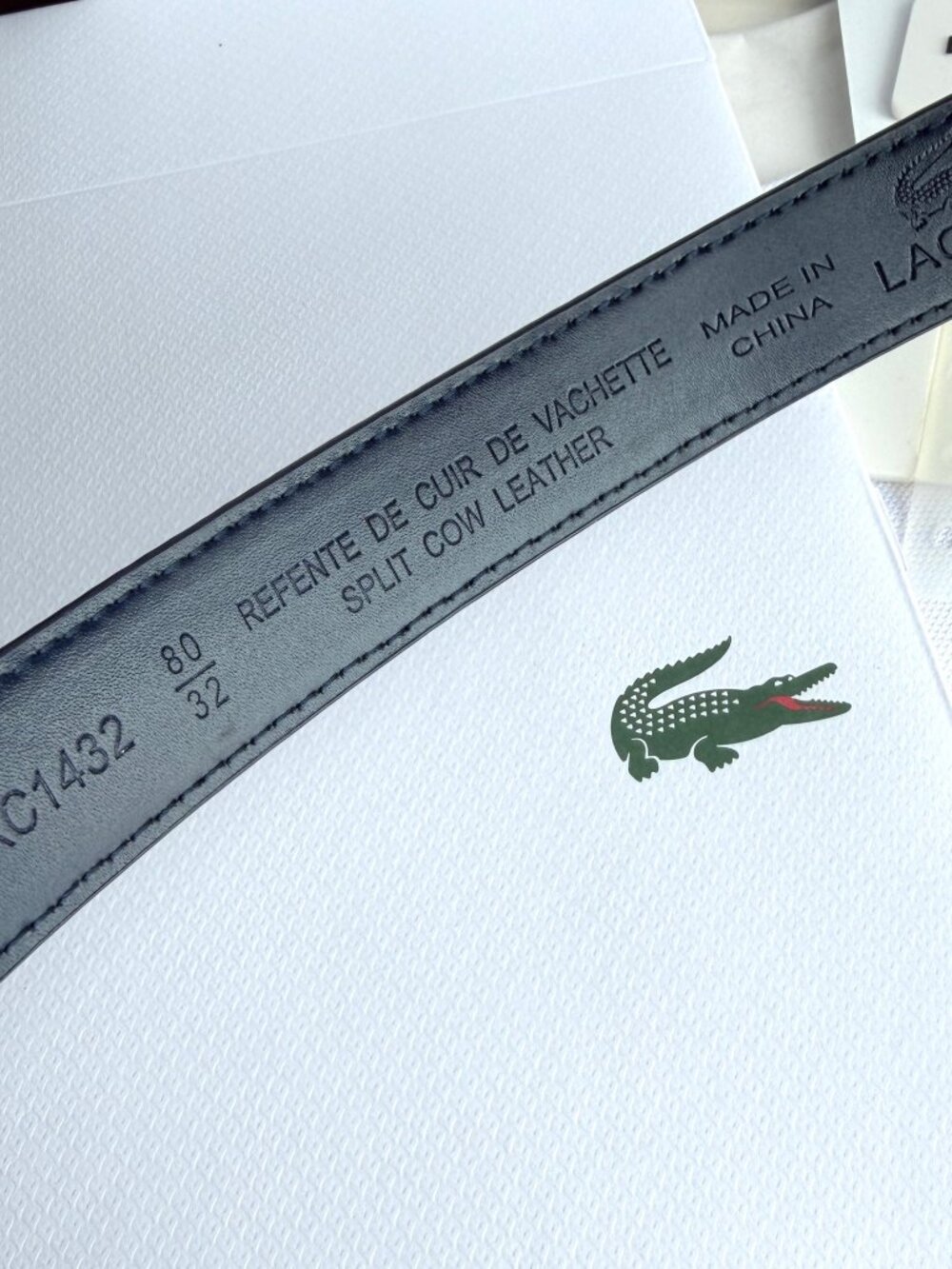 NWT - LACOSTE - Blue Cow leather belt 80/32 - Picture 6 of 7